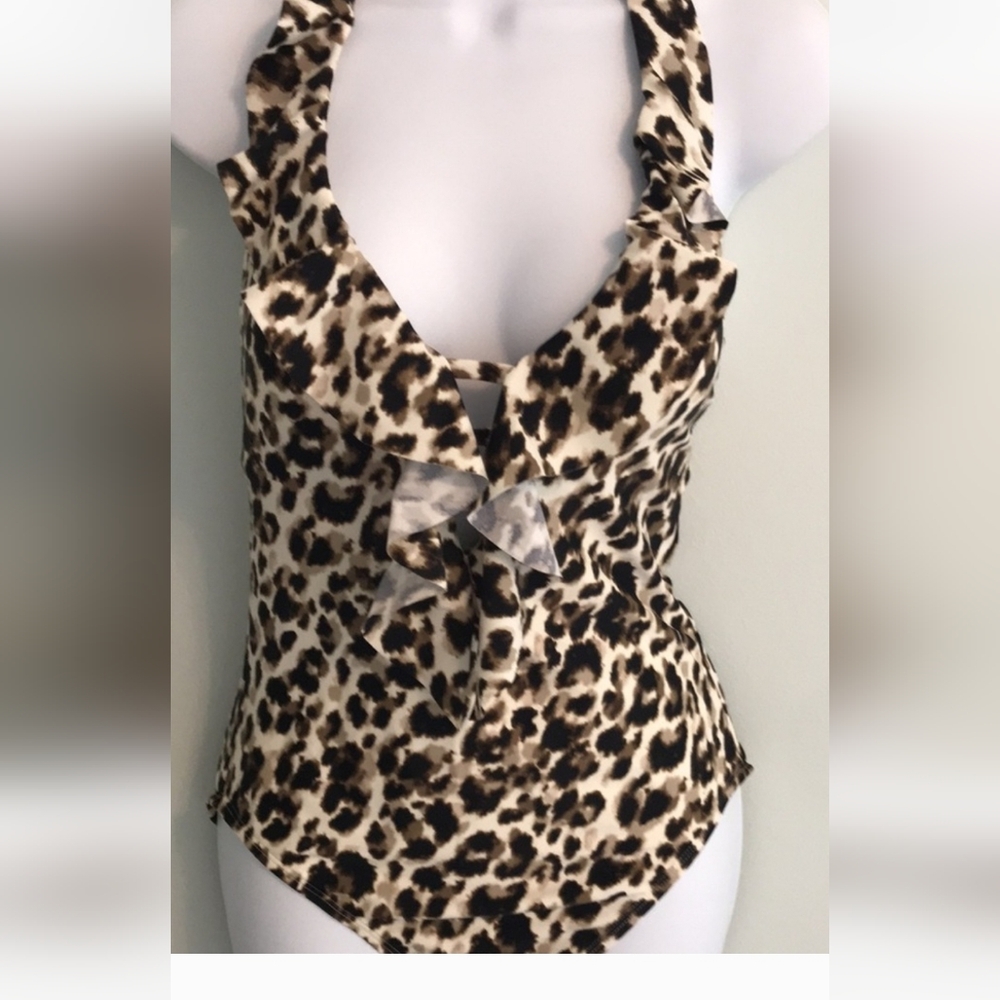 Bleu Rod Beattie Leopard Print One Piece Swimsuit